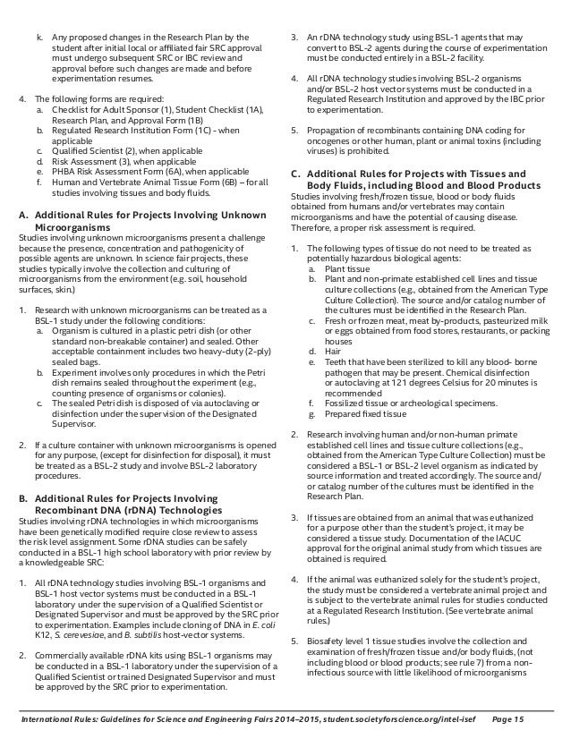 science fair research paper isef
